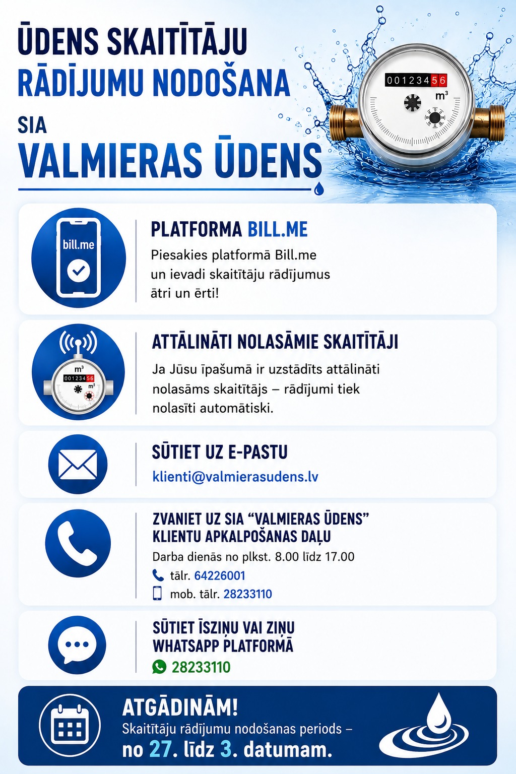 udens skaititaju radijumu nodosana
